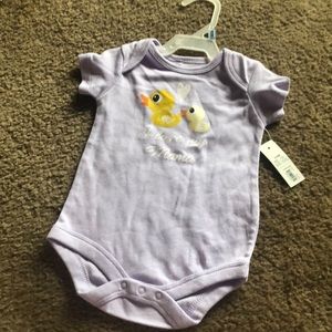 3-6 month purple onesie with ducks NWT never worn